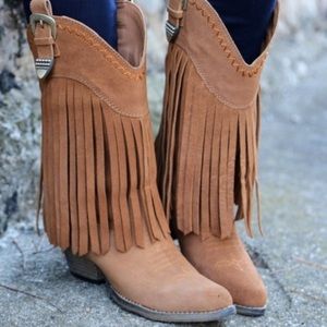 Very Volatile “hillside” fringe boots.